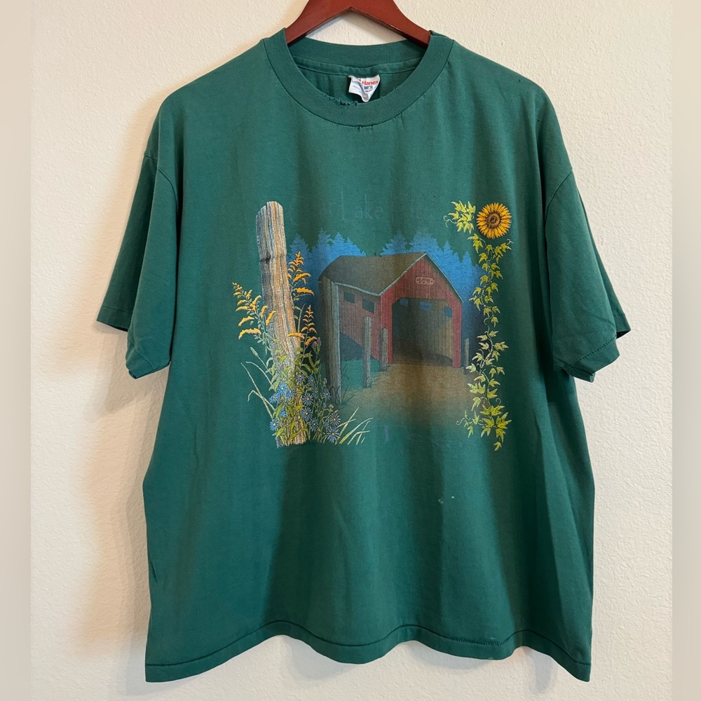 Vintage Hanes Clear Lake City Texas Crewneck Tee T-Shirt Mens XL Single Stitch